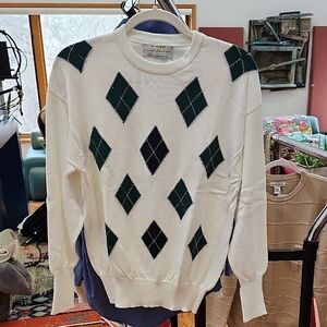 NWT - Clark & Gregory Crew Neck Golf Sweater with Diamond Pattern